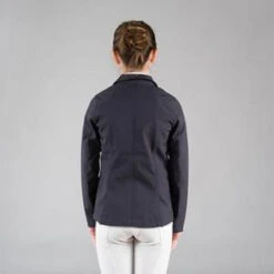 Horze Adele Junior Show Coat -Horseback Riding Clothing Store 33317 horze adele jr show coat dark blue back model 54875 01694.1583871958
