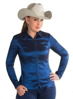Hobby Horse Taffy Show Blouse -Horseback Riding Clothing Store 3849 hobby horse taffy blouse indigo 64461.1583201802