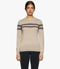 Cavalleria Toscana Merino V-Neck Sweater 8 Cavalleria Toscana Merino V-Neck Sweater -Horseback Riding Clothing Store V neck sweater off white front MAD113 LA035 1004 cT 24578.1650668199