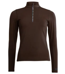 Kingsland Airene 1/2 Zip Training Shirt -Horseback Riding Clothing Store airene half zip shirt chocolate front 2280206517 6567 kingsland 95155.1664665497