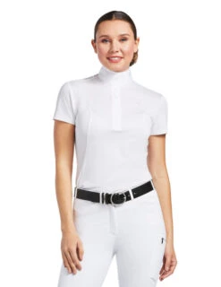 Ariat Aptos Short Sleeve Show Shirt -Horseback Riding Clothing Store aptos short sleeve show shirt white front 10008992 ariat 36931.1641678414