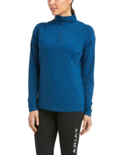 Ariat Auburn Quarter Zip Baselayer -Horseback Riding Clothing Store auburn baselayer blue opal front 10034846 ariat 61298.1662078729