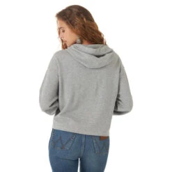 Wrangler Aztec Cropped Hoodie -Horseback Riding Clothing Store aztec cropped hoodie grey back 112317351 wrangler 49127.1664646841