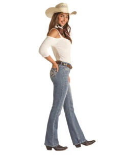 Rock & Roll Aztec Embroidered Jean -Horseback Riding Clothing Store aztec emb mr bc lt.vintg side RRWD4MR0XR rock n roll denim 42450.1675200959