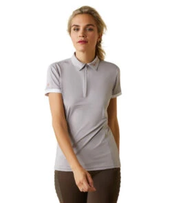 Ariat Bandera Zip Polo -Horseback Riding Clothing Store bandera zip polo ss silver front 10043378 ariat 16870.1677205471