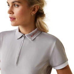 Ariat Bandera Zip Polo -Horseback Riding Clothing Store bandera zip polo ss silver front zip 10043378 ariat 47778.1677205544