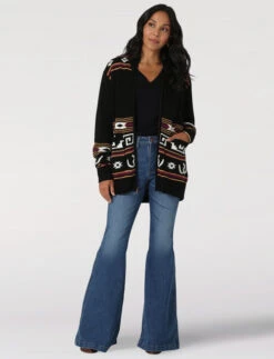 Wrangler Bronc Zip Cardigan Sweater