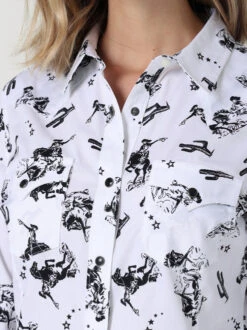 Wrangler Retro Bronc Snap Shirt 6 Wrangler Retro Bronc Snap Shirt -Horseback Riding Clothing Store bronc snap shirt ls white detail 112330046 wrangler 00727.1682109520