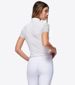 RG Button Competition Polo Short Sleeve -Horseback Riding Clothing Store button competition polo ss lt.grey back POW003 JS001 8100 cavalleria toscana 86532.1670277302