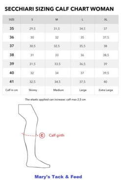 Secchiari Classic Field Boots -Horseback Riding Clothing Store calf size guide secchiari boots 63499.1642365884