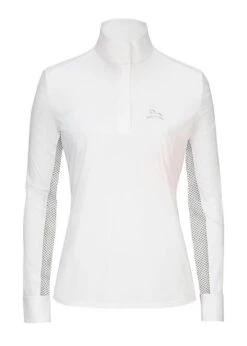 RJ Classics Carly 37.5 Show Shirt -Horseback Riding Clothing Store carly 37.5 thermo reg ls black dots front AC500C rj classics 22530.1651878305