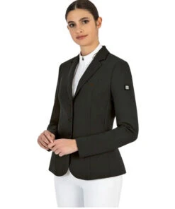 Equiline Celisa C Show Coat -Horseback Riding Clothing Store celisa competition jacket black front M08713 006 equiline 10044.1675299077