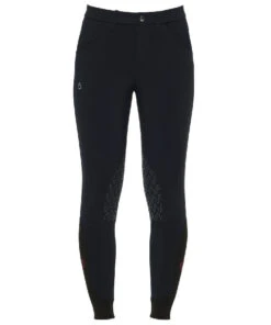 Kids Cavalleria Toscana Logo Breeches Knee Grip -Horseback Riding Clothing Store chd logo grip breeches navy front PAK025 JE010 7001 cavaleria toscana 17527.1640125383
