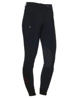 Kids Cavalleria Toscana Logo Breeches Knee Grip -Horseback Riding Clothing Store chd logo grip breeches navy side PAK025 JE010 7001 cavaleria toscana 47986.1640125387