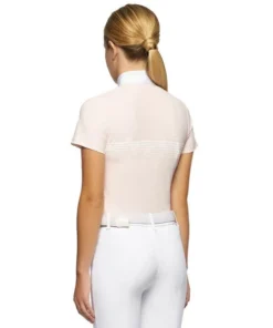 Cavalleria Toscana Girls Racing Stripe Competition Polo -Horseback Riding Clothing Store chd racing stripe polo pink back POA067 JE022 2500 CT 32804.1639864712