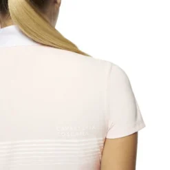 Cavalleria Toscana Girls Racing Stripe Competition Polo -Horseback Riding Clothing Store chd racing stripe polo pink back detail POA067 JE022 2500 CT 31112.1639864702