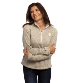 Goode Rider Chill Out Fleece Top -Horseback Riding Clothing Store chill out fleece top heather oatmeal front 18160 4072 goode rider 75108.1666131422