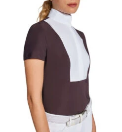 Cavalleria Toscana Hunter Competition Shirt Short Sleeve 12 Cavalleria Toscana Hunter Competition Shirt Short Sleeve -Horseback Riding Clothing Store competition SS poplin bib dk purple side CAD192 JE002 3A00 CT 03187.1690565758