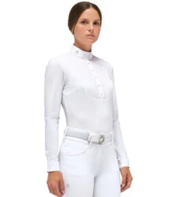 Cavalleria Toscana Poplin Pleats Competition Shirt -Horseback Riding Clothing Store competition poplin pleats ls white side CAD230 JE022 0001 CT 65637.1684976057