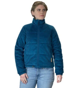 Powder River Corduroy Puffer Jacket -Horseback Riding Clothing Store corduroy puffer jacket teal front PRW092RZYJ powder river 78671.1674007698