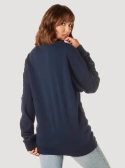 Wrangler Cowboy Ride Sweatshirt -Horseback Riding Clothing Store cowboy ride sweatshirt navy back 112335643 wrangler 88075.1689438490