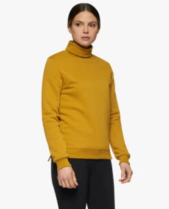 Cavalleria Toscana Embossed Turtleneck Pullover -Horseback Riding Clothing Store ct emboss turtleneck pullover yl.ochre side FED106 CO100 2B00 cavalleria toscana 54664.1664055409