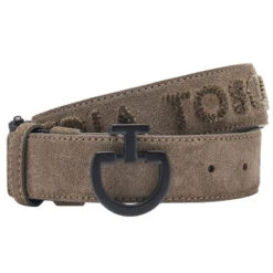Cavalleria Toscana Logo Chamois Belt -Horseback Riding Clothing Store ct logo suede belt cacao CIN099 PE024 4300 CT 46374.1670721406