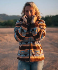 Outback Trading Dawn Print Fleece Jacket -Horseback Riding Clothing Store dawn aztec jacket grey rider 29662 outback 76263.1675968469
