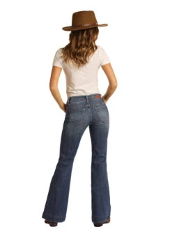 Rock & Roll Cowgirl Denim Trouser Jean 5 Rock & Roll Cowgirl Denim Trouser Jean -Horseback Riding Clothing Store denim trouser jean back W8M8229 rrcg 89021.1616355310