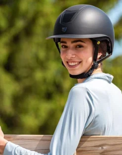 Tipperary Devon UltraMatte Helmet With MIPS -Horseback Riding Clothing Store devon helmet wide mips black lifestyle tipperary 81144.1632683633