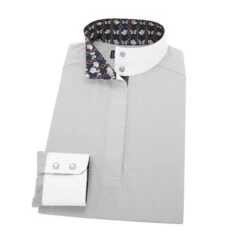 Essex Classics Grey Dusk Performance Shirt 5 Essex Classics Grey Dusk Performance Shirt -Horseback Riding Clothing Store dusk grey LS butterflies EJL24GY essex 36290.1653504917