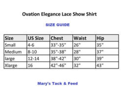 Ovation Elegance Lace Short Sleeve Show Shirt 7 Ovation Elegance Lace Short Sleeve Show Shirt -Horseback Riding Clothing Store elegance lace ss show shirt size chart 471198 ovation 55385.1626029145