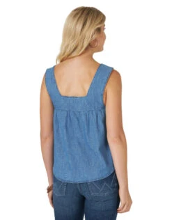 Wrangler Embroidered Tank -Horseback Riding Clothing Store embroider denim tank back LW1034B wrangler 04703.1615753247