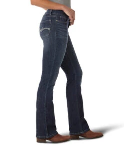 Wrangler Essential Mid Rise Bootcut Jean -Horseback Riding Clothing Store essentials mr bc denim side 09MWZDO wrangler 33365.1638998988
