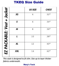TKEQ EZ Packable Down Vest -Horseback Riding Clothing Store ez packable vest size guide tkeq 62848.1653085419