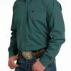 Men's Cinch Teal Foulard Print Shirt