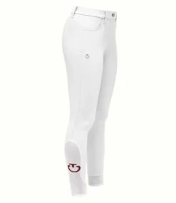 Girls Cavalleria Toscana CT Motif Print Breeches -Horseback Riding Clothing Store girls CT motif breech white side PAA020 JE010 0001 CT 02471.1685034709