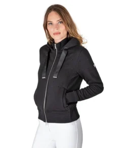 Equiline GlareG Rhinestone Hoodie -Horseback Riding Clothing Store glareg rhinestone hoodie black front R09781 006 equiline 55832.1667609059