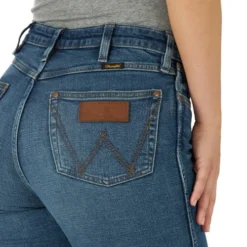 Wrangler Retro Green High Rise Trouser Jean -Horseback Riding Clothing Store green high rise trouser denim back detail 112317722 wrangler 79511.1670538163