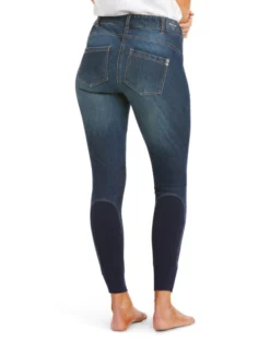 Ariat Halo Denim Knee Patch Breeches -Horseback Riding Clothing Store halo denim KP marine back 10035311 ariat 95497.1620511804