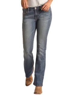 Rock & Roll Hooey Mid Rise Jean -Horseback Riding Clothing Store hooey jeans mid rise vintage front HYWD4MR16B rr denim 61307.1678312737