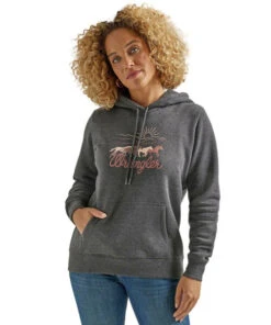 Wrangler Horse Stampede Hoodie 6 Wrangler Horse Stampede Hoodie -Horseback Riding Clothing Store horse hoodie caviar front 112336437 wrangler 12880.1689452359