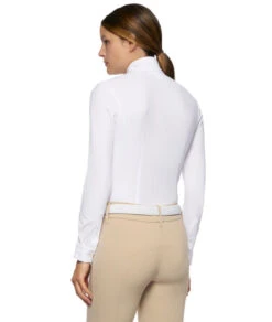 Cavalleria Toscana Hunter Competition Shirt Long Sleeve -Horseback Riding Clothing Store hunter competition LS white back CAD191 JE002 0001 cavalleria 48163.1688583338