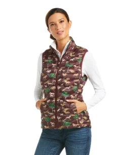 Ariat Ideal 3.0 Down Vest -Horseback Riding Clothing Store ideal 3.0 down vest print pasture front 10037422 ariat 69708.1639703761