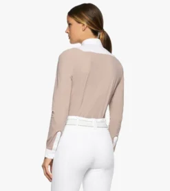 Cavalleria Toscana Bib Insert Competition Shirt Long Sleeve -Horseback Riding Clothing Store jersey bib compet ls blush white back CAD212 JE022 1A00 cavalleria toscana 46352.1659805729