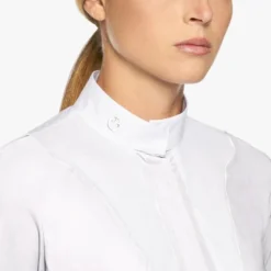 Cavalleria Toscana Bib Insert Competition Shirt Long Sleeve -Horseback Riding Clothing Store jersey bib compet ls white detail CAD212 JE022 CT 57897.1659813697