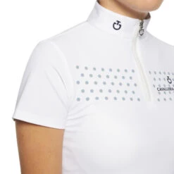 Girls Cavalleria Toscana Flock Dot Polo Short Sleeve