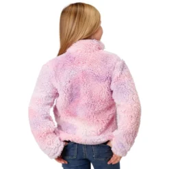 Roper Kids Fuzzy Fleece Pullover -Horseback Riding Clothing Store kid fuzzy fleece pullover purple back 0329802506173 karman 55611.1665703466