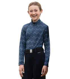 Kids Kerrits Easy Stride Ice Fil Shirt Long Sleeve -Horseback Riding Clothing Store kids easy stride icefil ls adm.chev rider 60274 PRINT kerrits 15876.1663453420