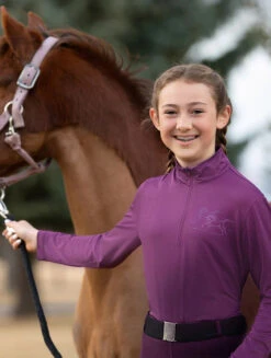Kids Kerrits Easy Stride Ice Fil Shirt Long Sleeve -Horseback Riding Clothing Store kids easy stride icefil ls magenta rider 60273 SOLID kerrits 50018.1663453431